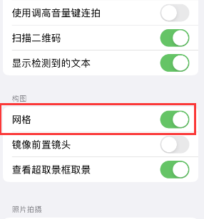 浑南苹果手机维修网点分享iPhone如何开启九宫格构图功能 