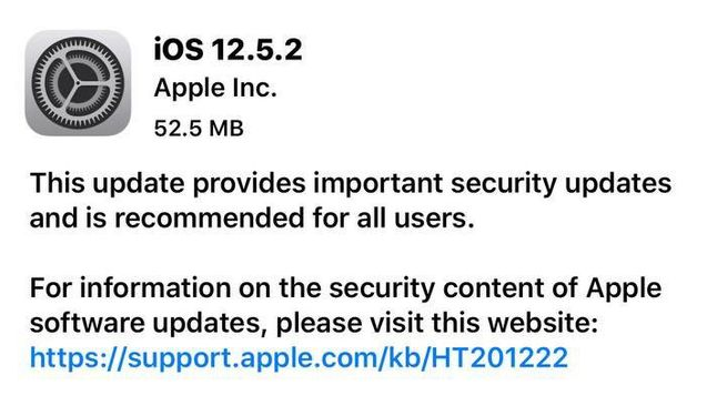 浑南苹果手机维修分享iOS12.5.2发布，建议所有老苹果用户安装 